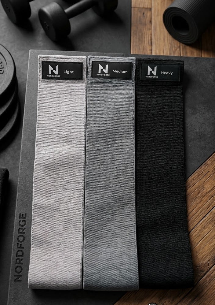 NORDFORGE Premium Fabric Resistance Bands Set (Pack of 3)